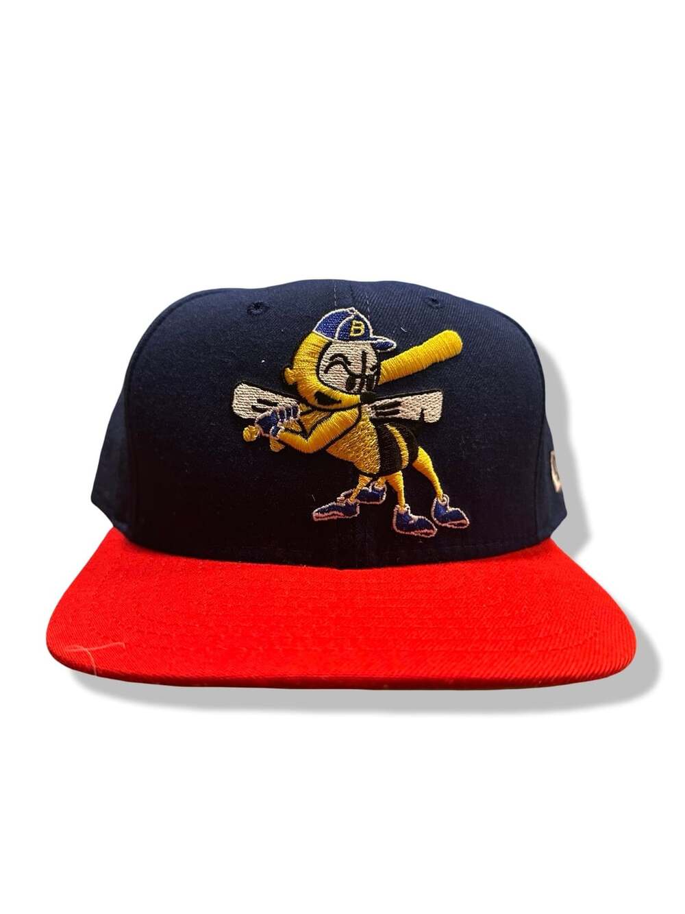 Vintage 90s New Era Burlington Bees Minor League Baseball Snapback deadstock